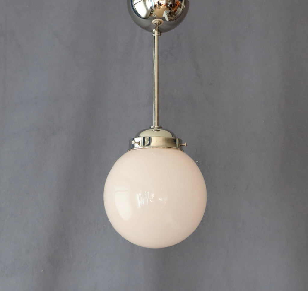 Taklampa/Pendellampa med rosa kupa Art Deco 1930-tal Nr P221