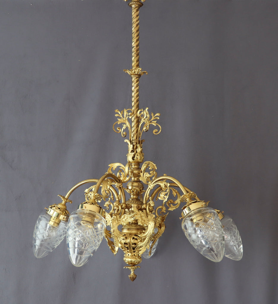 Taklampa i Gjuten Mässing 1900-1910 Nr A704