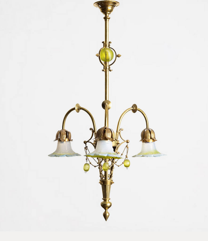 Taklampa i mässing Jugend 1900/10-tal Nr A696