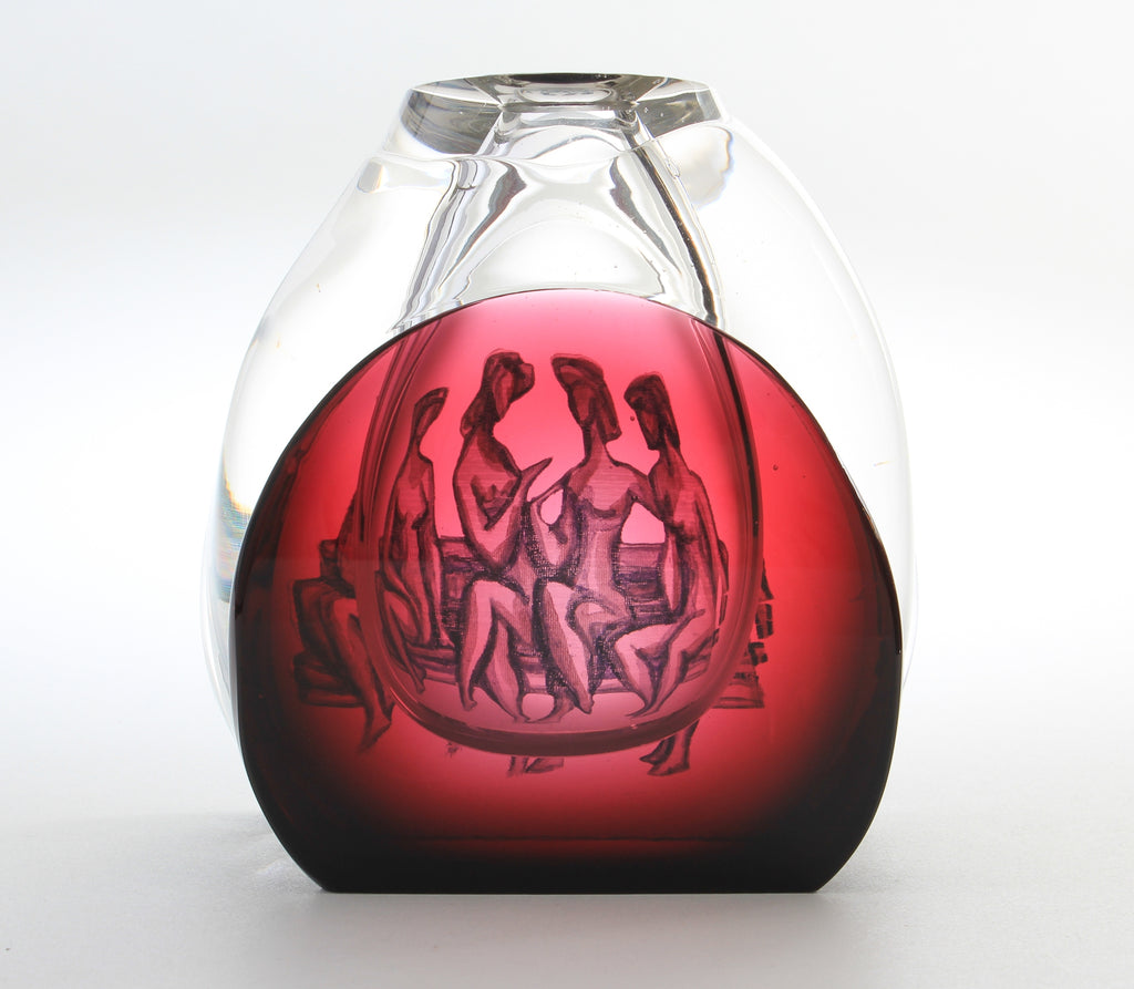 Glass vase Oldrich Lipsky Czechoslovakia G65