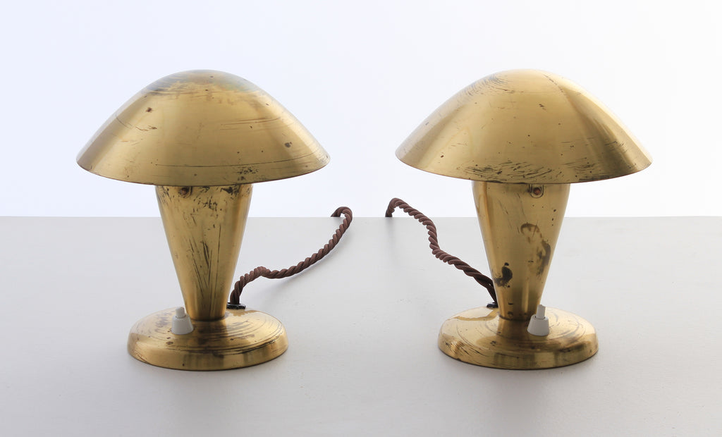 Table lamps in yellow metal B73
