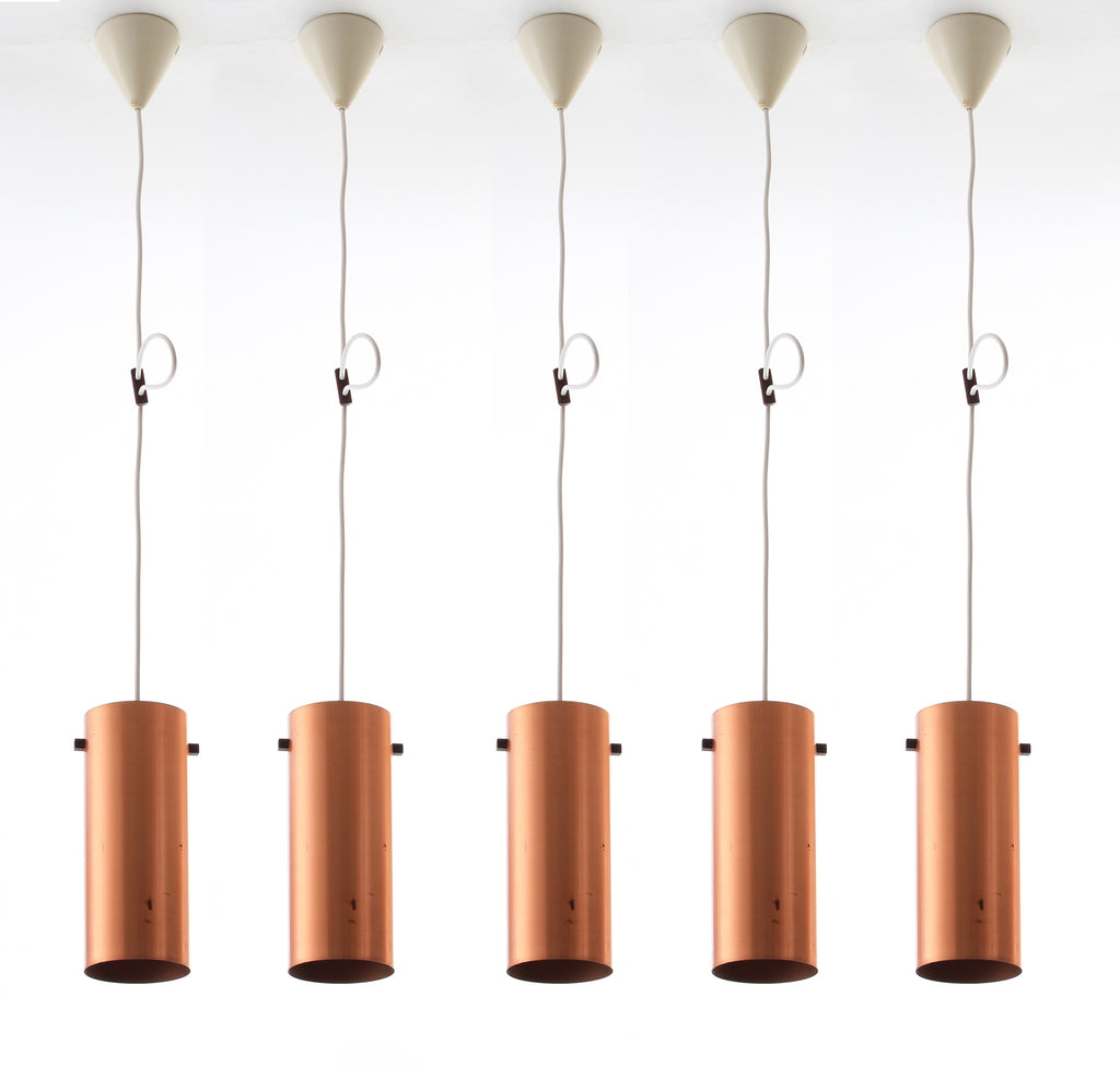 Window lamps in copper 5 pcs Luxus 1960s A161