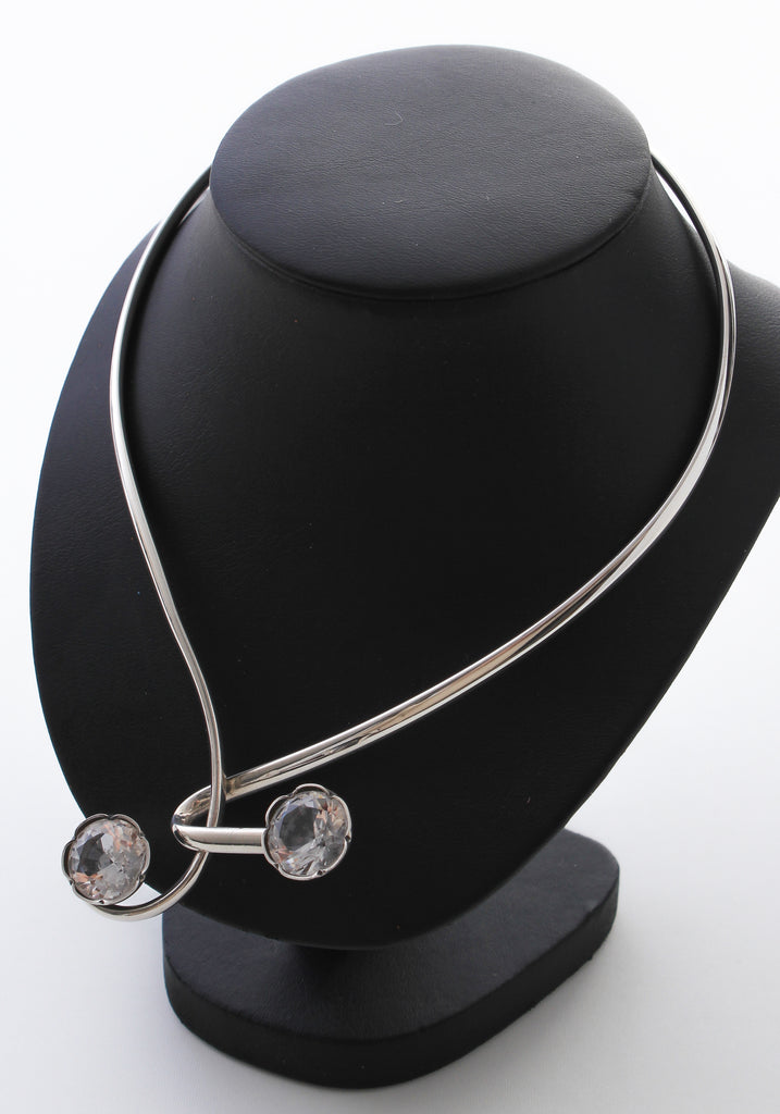 Necklace in silver and rock crystal E37