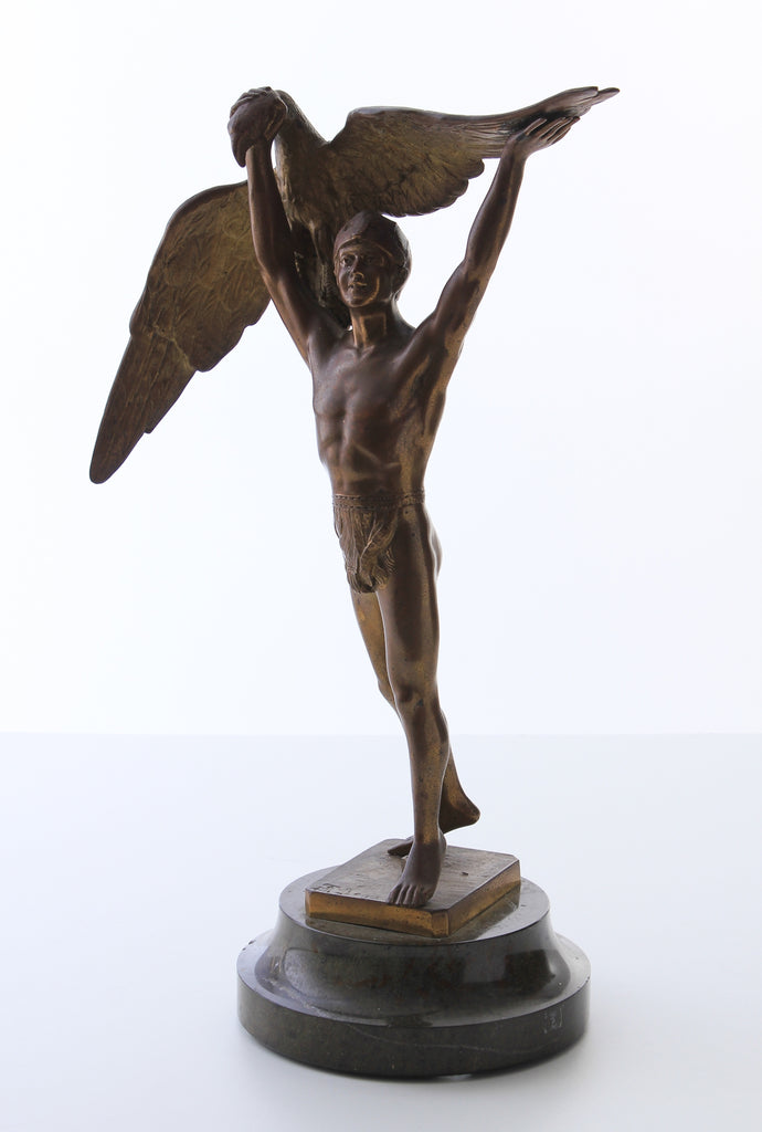 The bronze figure Man with Eagle 1910s / 20s D120